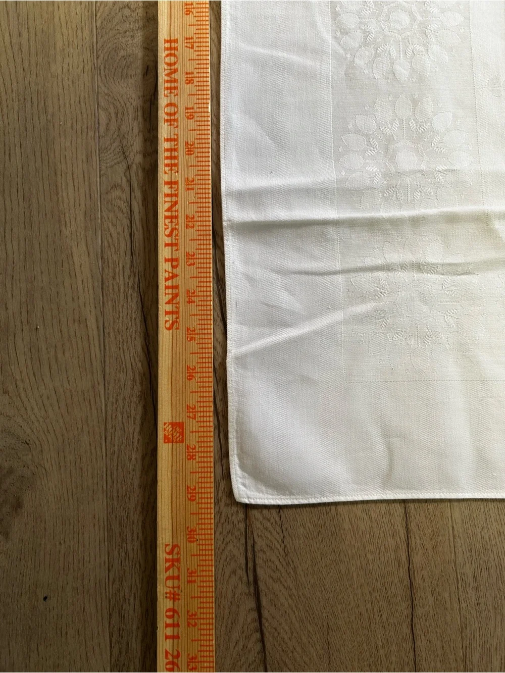 Elegant White Damask Table Linen with Floral Medallion